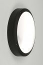 Foto 30763-4 zijaanzicht: Ronde zwarte buitenlamp met dag/nacht sensor led lamp