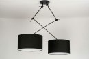 Hanglamp 30764: modern, stof, metaal, zwart #5