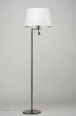 Foto 30780-6 niet_in_feed: Staande lamp met stoffen kap en extra leeslamp 