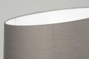 Foto 30787-7: Moderne Stehleuchte aus mattem Messing mit grauem Stoffschirm