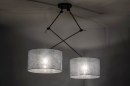 Hanglamp 30803: modern, stof, metaal, zwart #1
