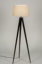 Foto 30884-1: Stativ-Stehlampe in Schwarz mit Stoffschirm in Beige