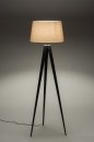 Foto 30884-2: Stativ-Stehlampe in Schwarz mit Stoffschirm in Beige