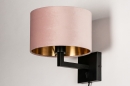 Foto 30901-4: Hotel chique Bedlamp met roze kap van fluweel