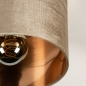 Foto 30913-10: Kleine plafondlamp met kap van fluweel in taupe met koperen binnenkant