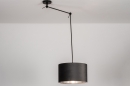 Foto 30920-1: Verstelbare hanglamp met knikarm en grijze lampenkap