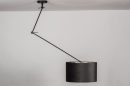 Foto 30920-3: Verstelbare hanglamp met knikarm en grijze lampenkap