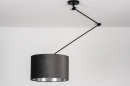 Foto 30920-4: Verstelbare hanglamp met knikarm en grijze lampenkap