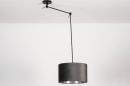 Foto 30920-5: Verstelbare hanglamp met knikarm en grijze lampenkap