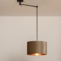 Foto 30921-3: Verstelbare hanglamp met knikarm en lampenkap in taupe kleur