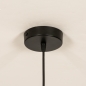 Foto 30933-11: Zwarte hanglamp met een taupe lampenkap van fluweel en een koperkleurige binnenkant