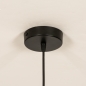 Foto 30933-11: Zwarte hanglamp met een taupe lampenkap van fluweel en een koperkleurige binnenkant
