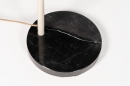 Foto 30953-14: Schwarze Bogenleuchte mit Samtschirm / Velvet Schirm in Grau und Silber, für LED geeignet.