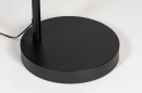 Foto 30955-12: Schwarze Bogenleuchte mit Samtschirm / Velvet Schirm in Schwarz und Kupferfarbe, für LED geeignet.