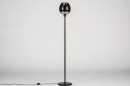 Foto 30972-2: Zwarte staande lamp met rookglas 