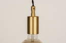 Foto 30982-6: Minimalistische, dimbare hanglamp in messing met amberkleurig glas led lichtbron.