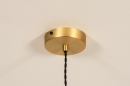 Foto 30982-7: Minimalistische, dimbare hanglamp in messing met amberkleurig glas led lichtbron.