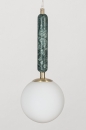 Foto 30984-13: Design hanglamp Globen Lighting in Art Deco stijl met massief marmer