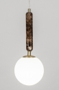 Foto 30985-2: Design hanglamp Globen Lighting in Art Deco stijl met massief marmer