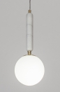 Foto 30986-1: Design hanglamp Globen Lighting in Art Deco stijl met massief marmer