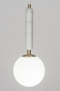 Foto 30986-2: Design hanglamp Globen Lighting in Art Deco stijl met massief marmer