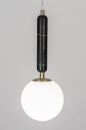 Foto 30987-2: Design hanglamp Globen Lighting in Art Deco stijl met massief marmer