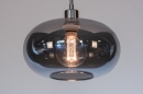 Foto 31005-4: Retro-Pendelleuchte mit einem Rauchglas-Lampenschirm, geeignet für austauschbare LED