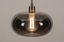 Foto 31005-6: Retro-Pendelleuchte mit einem Rauchglas-Lampenschirm, geeignet für austauschbare LED