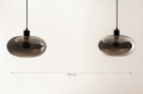 Foto 31006-14: Retro-Pendelleuchte mit zwei Rauchglas-Lampenschirmen, geeignet für austauschbare LED.