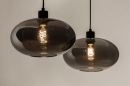 Foto 31006-16: Retro-Pendelleuchte mit zwei Rauchglas-Lampenschirmen, geeignet für austauschbare LED.