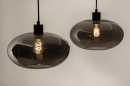 Foto 31006-18: Retro-Pendelleuchte mit zwei Rauchglas-Lampenschirmen, geeignet für austauschbare LED.