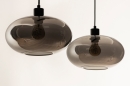Foto 31006-20: Retro-Pendelleuchte mit zwei Rauchglas-Lampenschirmen, geeignet für austauschbare LED.