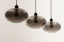 Foto 31008-8: Retro-Pendelleuchte mit drei Rauchglas-Lampenschirmen, geeignet für austauschbare LED.