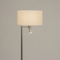 Foto 31014-5 niet_in_feed: Staande schemerlamp met leeslamp en beige linnen lampenkap