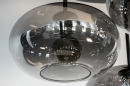 Foto 31037-17 detailfoto: Retro plafondlamp in mat zwarte kleur met rookglas geschikt voor led verlichting.