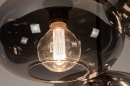 Foto 31037-23 detailfoto: Retro plafondlamp in mat zwarte kleur met rookglas geschikt voor led verlichting.