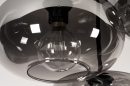 Foto 31037-24 detailfoto: Retro plafondlamp in mat zwarte kleur met rookglas geschikt voor led verlichting.