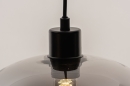 Foto 31041-10: Retro-Hängeleuchte in mattschwarzer Farbe mit Rauchglas, geeignet für LED-Lichtquellen.