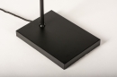 Foto 31071-10 detailfoto: Zwarte tafellamp in strak design met luxe grijze velvet lampenkap