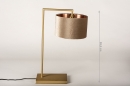 Tafellamp 31076: modern, eigentijds klassiek, messing, stof #1