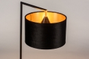 Foto 31077-10: Schwarze Tischleuchte in elegantem Design mit luxuriösem Lampenschirm aus Samt