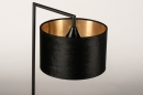 Foto 31077-11: Schwarze Tischleuchte in elegantem Design mit luxuriösem Lampenschirm aus Samt