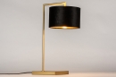 Foto 31079-3: Elegante Messing-Tischlampe mit luxuriösem Samt-Lampenschirm in Schwarz mit Kupfer