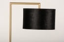 Foto 31079-6: Elegante Messing-Tischlampe mit luxuriösem Samt-Lampenschirm in Schwarz mit Kupfer
