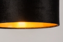 Foto 31079-8: Elegante Messing-Tischlampe mit luxuriösem Samt-Lampenschirm in Schwarz mit Kupfer