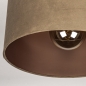Foto 31086-20: Strakke staande lamp in zwart met luxe lampenkap van fluweel in taupe