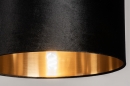 Foto 31094-7 detailfoto: Strakke staande schemerlamp met luxe lampenkap in zwart met goud