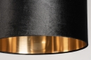 Foto 31094-8 detailfoto: Strakke staande schemerlamp met luxe lampenkap in zwart met goud