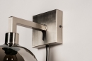 Foto 31103-13: Wandleuchte mit Rauchglaskugel und Schalter auf Wandplatte mit Kabel und Stecker
