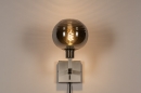Foto 31103-4: Wandleuchte mit Rauchglaskugel und Schalter auf Wandplatte mit Kabel und Stecker
